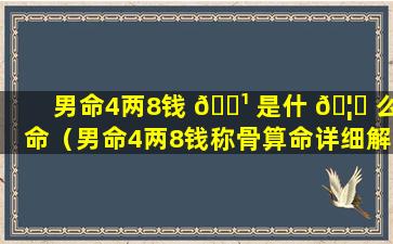 男命4两8钱 🌹 是什 🦍 么命（男命4两8钱称骨算命详细解读）